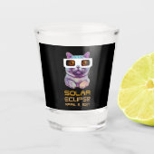 Verre A Shot Éclipse solaire avec chat (Devant)