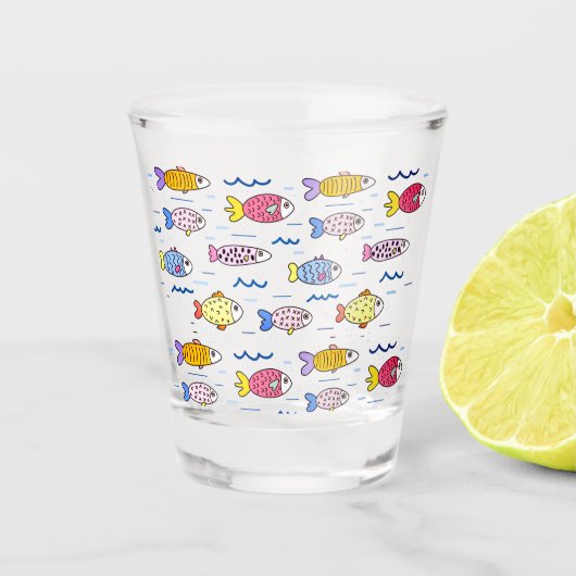 Verre A Shot École colorée de poissons (Devant)