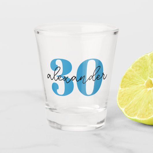 Verre A Shot Ecriture moderne à l'âge de 30 ans (Devant)