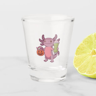 Verre A Shot Éffrayant Axolotl Holding Matcha et traiter Hallow