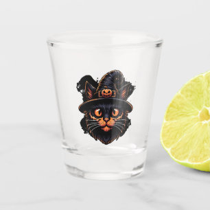 Verre A Shot Éffrayant Casquette de sorcière Kitty