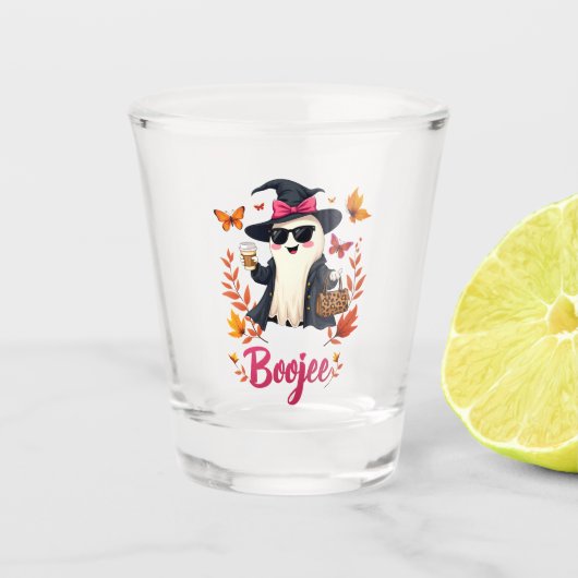 Verre A Shot Éffrayant Halloween Boojee Sassy Classy Ghost (Devant)