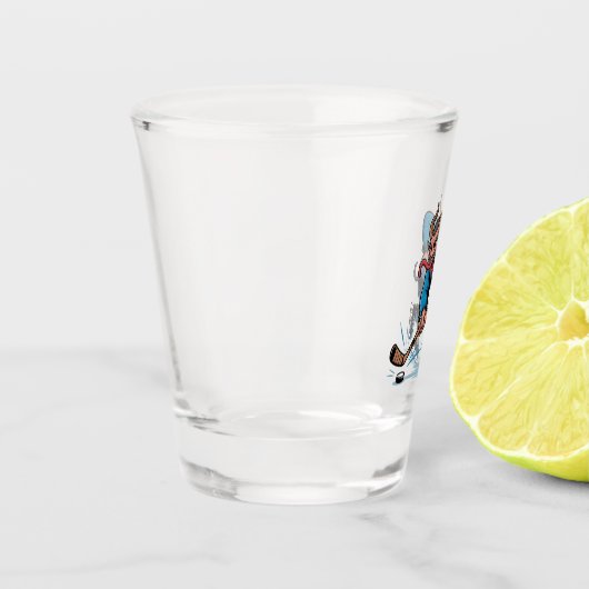 Verre A Shot Éffrayant Krampus Jouer au hockey sur glace Noël (Gauche)