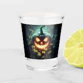 Verre A Shot Éffrayant nature brillant Halloween citrouille (Devant)
