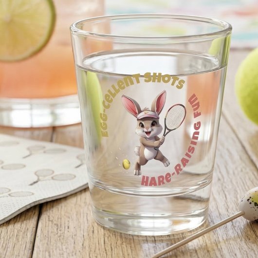 Verre A Shot Egg-Cellent Shots Hare-Raising Fun - Tennis Bunny 