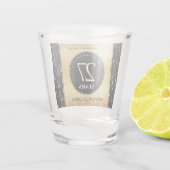 Verre A Shot Élégant 27e anniversaire de Mariage de musique (Dos)