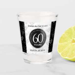 Verre A Shot Élégant 60e anniversaire de Mariage de diamant