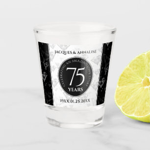Verre A Shot Élégant 75e anniversaire de Mariage de diamant