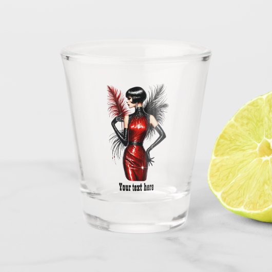 Verre A Shot Elegant Art Deco lady customizable  (Devant)