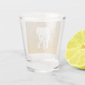 Verre A Shot Élégant Eléphant Blanc Échange Cadeau Texte person (Dos)