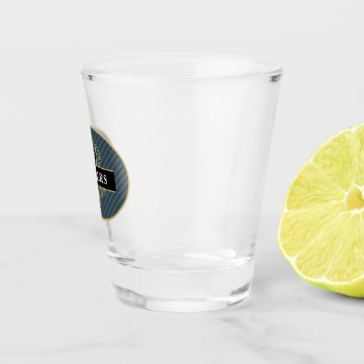 Verre A Shot Elégant gris noir rayé personnalisé (Droite)