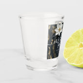 Verre A Shot Élégant Mariage de couronnes florales noir blanc e (Gauche)