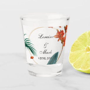 Verre A Shot Élégant Mariage floral tropical