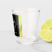 Verre A Shot Élégant noir marbre & or / laiton Monogramme d'hui (Droite)