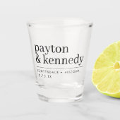 Verre A Shot Elégant Personnalisé Avec Nom Mariage Réception (Devant)