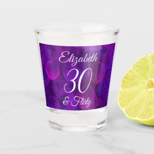 Verre A Shot Elégant Purple 30 et Flirty fête d'anniversaire