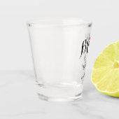 Verre A Shot Élégant Script Mariée Bachelorette Mariage de mari (Gauche)