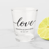 Verre A Shot Élégant Simple Love Script Mariage personnalisé Fa (Devant)