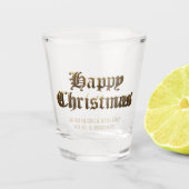 Verre A Shot Élégant vieux anglais Lettering Joyeux Noël (Devant)