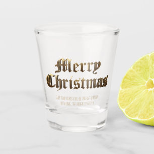 Verre A Shot Élégant vieux anglais Lettres Joyeux Noël