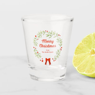 Verre A Shot Élégante couronne de Noël et étoiles