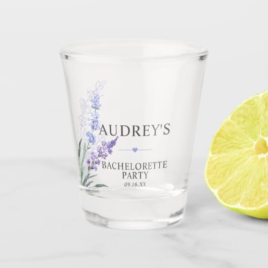 Verre A Shot Élégante fête de Bachelorette lavande violette (Devant)