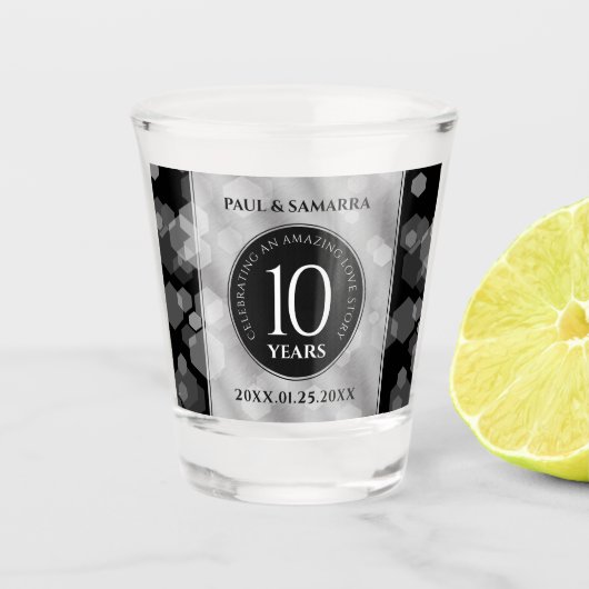 Verre A Shot Élégante fête du 10e anniversaire du Mariage de Ti (Devant)