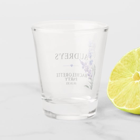 Verre A Shot Élégante Lavande Purple Bachelorette Party (Dos)