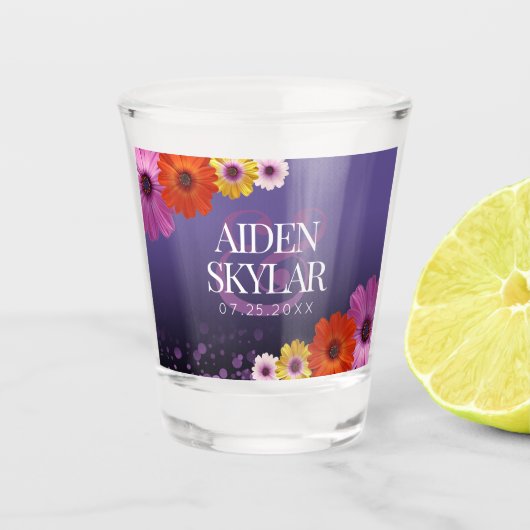 Verre A Shot Elégante Marguerite dorée avec Mariage à Parties s (Devant)