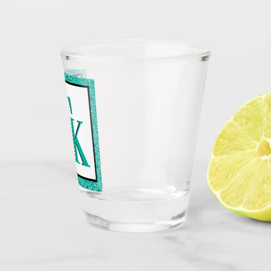 Verre A Shot Élégante Parties scintillant bleue Turquoise Glam (Droite)