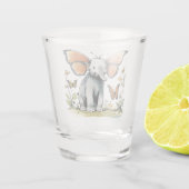 Verre A Shot Eléphant bébé avec Monarque Papillon d'aile Oreill (Dos)