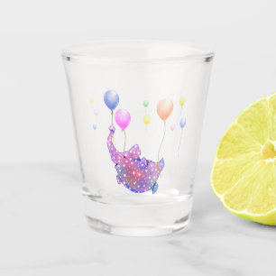 Verre A Shot Eléphant Voler avec Ballons Drôle Verre Shot