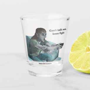 Verre A Shot Elf Video Gamer Boss Combat Imaginaire Art Shot Gl