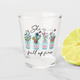 Verre A Shot Elle est pleine de feu - Autonomisation florale dy