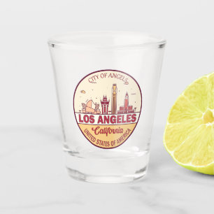 Verre A Shot Emblem de Los Angeles California City Skyline
