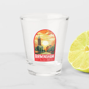 Verre A Shot Emblème artistique de voyage à Birmingham Alabama