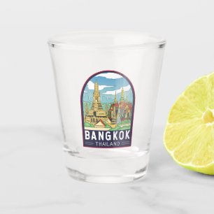 Verre A Shot Emblème Bangkok Thaïlande Travel Retro