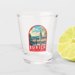 Verre A Shot Emblème d'art de voyage de Zurich Suisse