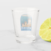 Verre A Shot Emblème de Mykonos Grèce Travel Art (Dos)