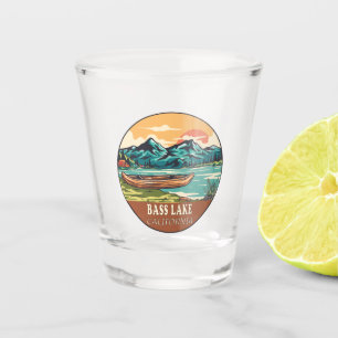 Verre A Shot Emblème de pêche nautique de Bass Lake California