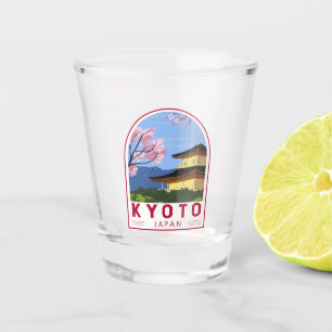 Verre A Shot Emblème de voyage rétros de Kyoto Japon