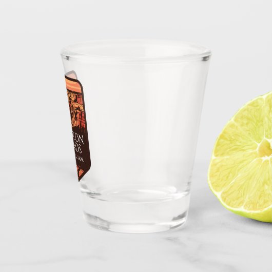 Verre A Shot Emblème du coucher du soleil dans le parc national (Droite)