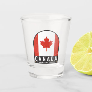 Verre A Shot Emblème du drapeau du Canada Vintage