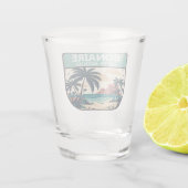 Verre A Shot Emblème rétro des Antilles néerlandaises Bonaire (Dos)