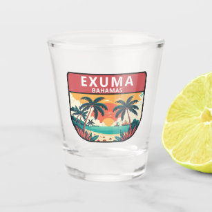 Verre A Shot Emblème rétro Exuma Bahamas