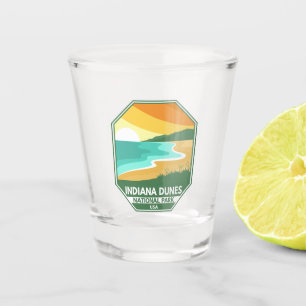 Verre A Shot Emblème rétro minimal du parc national des dunes d