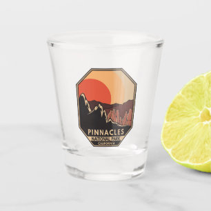 Verre A Shot Emblème rétro minimal du parc national Pinnacles