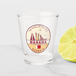 Verre A Shot Emblème Skyline de Manama à Bahreïn