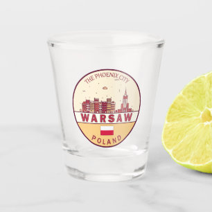 Verre A Shot Emblème Skyline de Varsovie Pologne