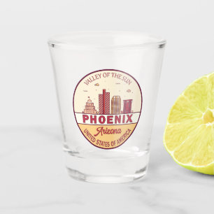 Verre A Shot Emblème Skyline Ville Phoenix Arizona